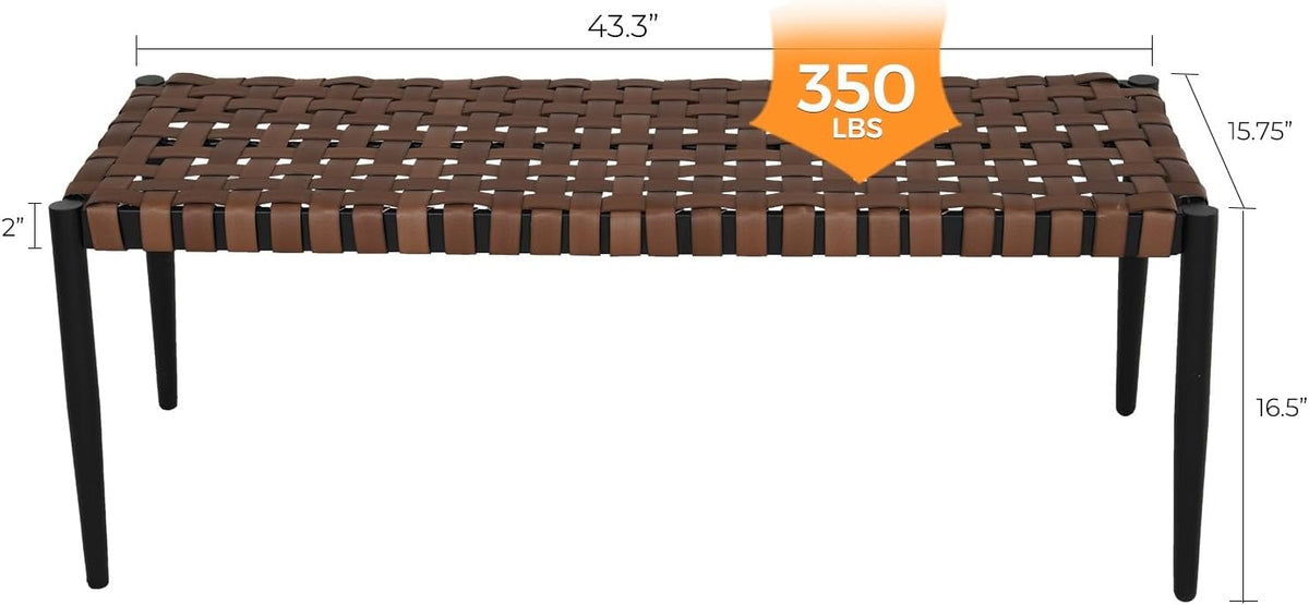 All Weather Wicker 2-Seat Patio Bench